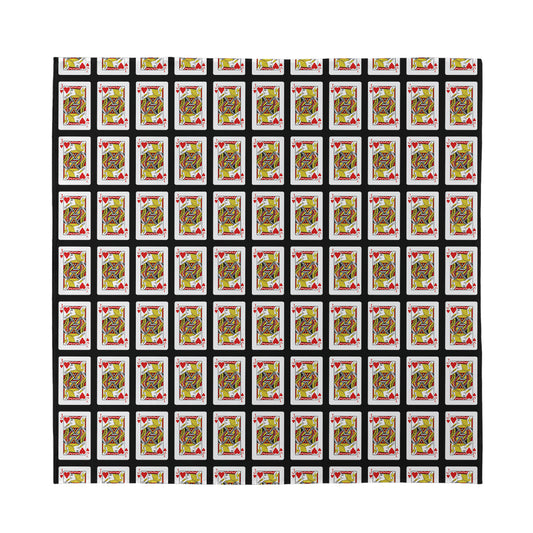 Jack Of Hearts Pattern Print Silk Bandana