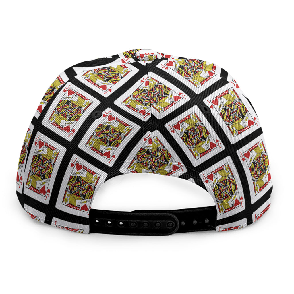 Jack Of Hearts Pattern Print Snapback Cap