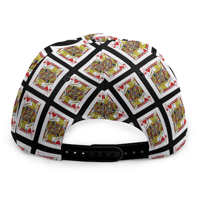 Jack Of Hearts Pattern Print Snapback Cap