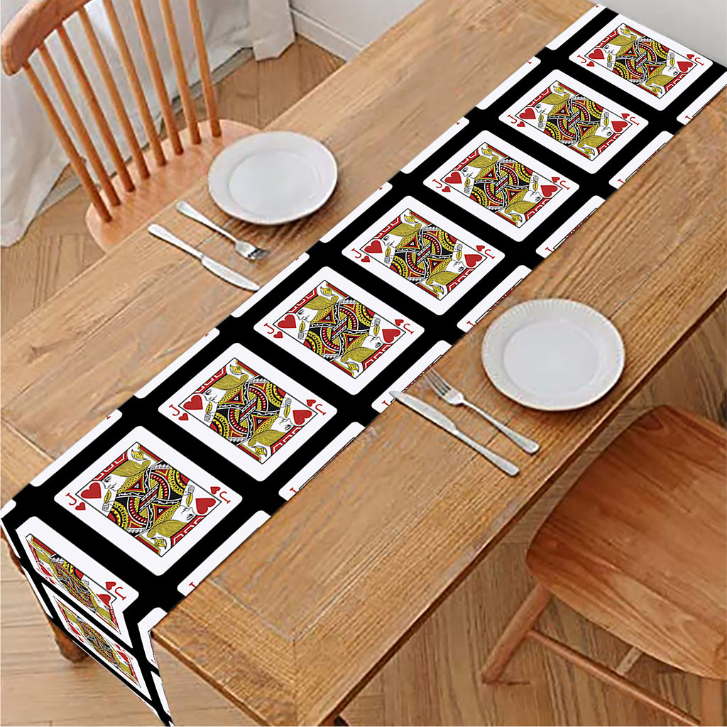 Jack Of Hearts Pattern Print Table Runner