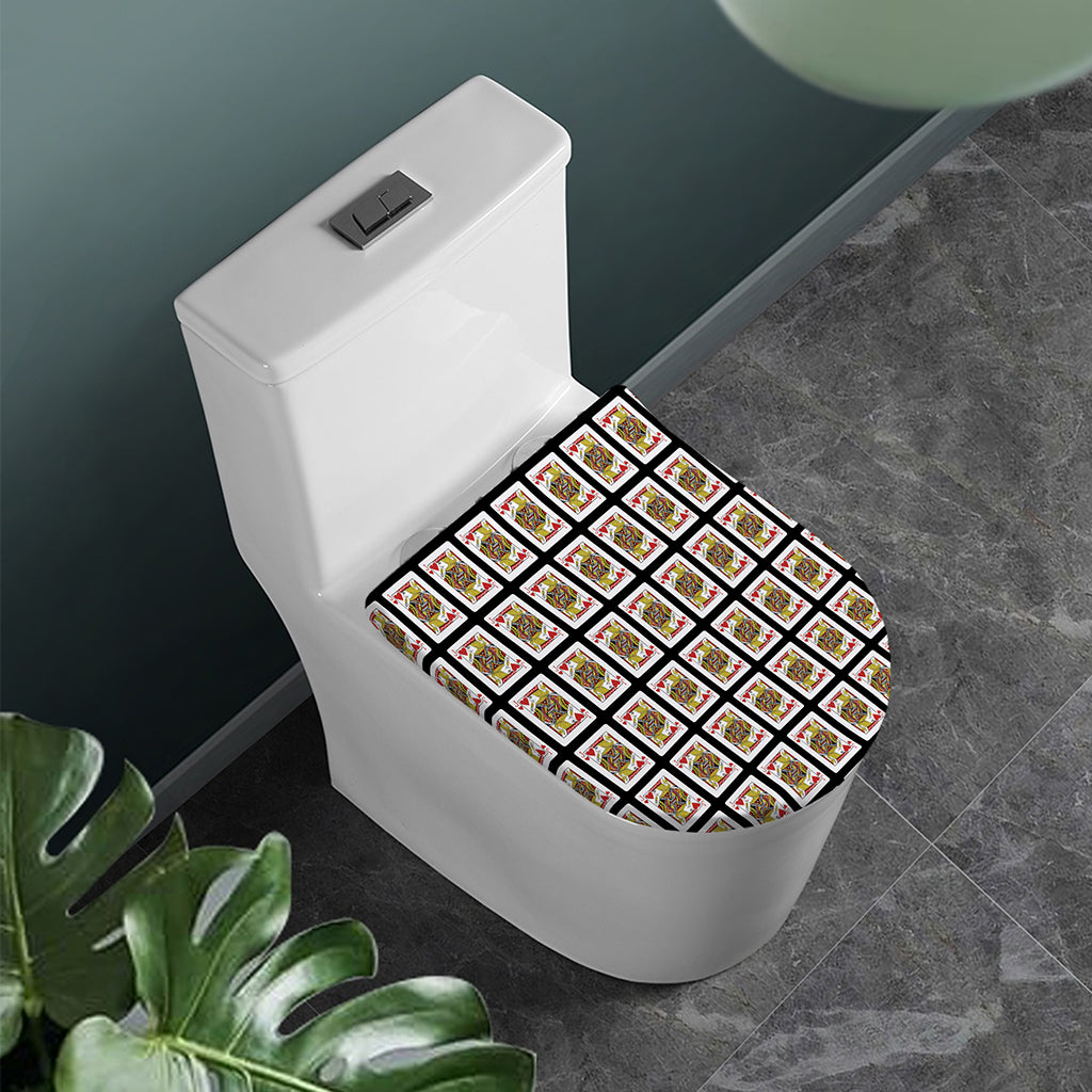 Jack Of Hearts Pattern Print Toilet Lid Cover