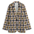 Jack Of Hearts Pattern Print Women's Cotton Blazer