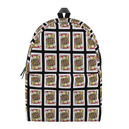 Jack Of Hearts Playing Card Pattern Print Backpack