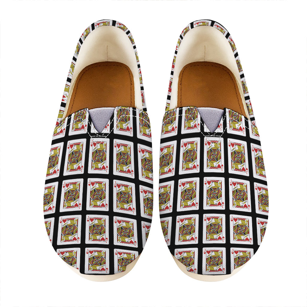 Jack Of Hearts Playing Card Pattern Print Casual Shoes
