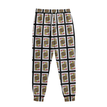 Jack Of Hearts Playing Card Pattern Print Sweatpants