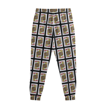 Jack Of Hearts Playing Card Pattern Print Sweatpants