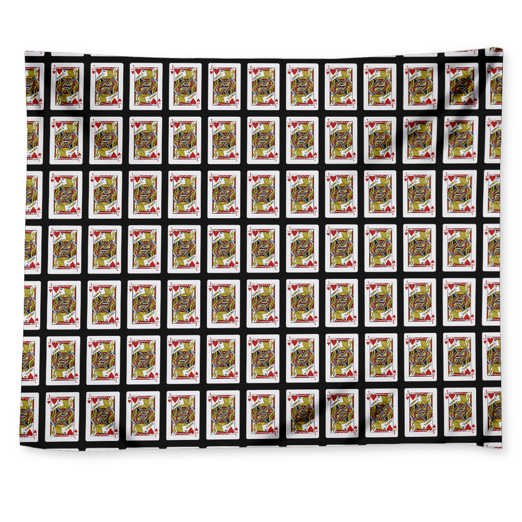 Jack Of Hearts Playing Card Pattern Print Tapestry