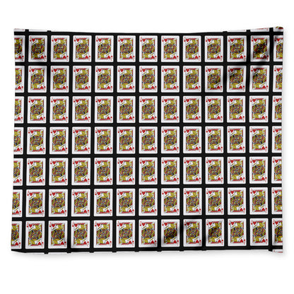 Jack Of Hearts Playing Card Pattern Print Tapestry