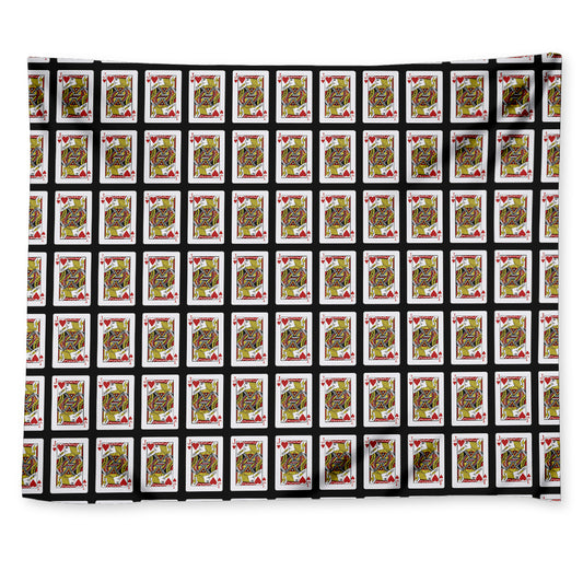 Jack Of Hearts Playing Card Pattern Print Tapestry
