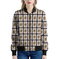 Jack Of Hearts Pattern Print Women's Bomber Jacket