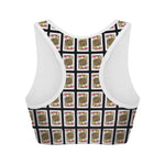 Jack Of Hearts Playing Card Pattern Print Women's Sports Bra