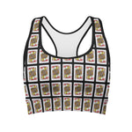 Jack Of Hearts Playing Card Pattern Print Women's Sports Bra
