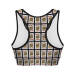 Jack Of Hearts Playing Card Pattern Print Women's Sports Bra