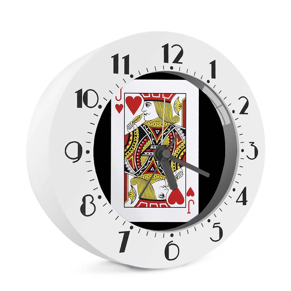Jack Of Hearts Playing Card Print Alarm Clock