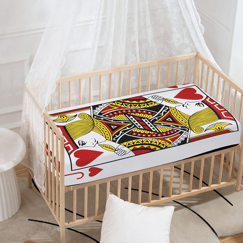 Jack Of Hearts Playing Card Print Baby Crib Sheet