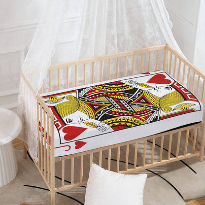 Jack Of Hearts Playing Card Print Baby Crib Sheet