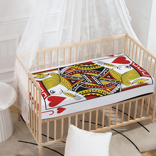 Jack Of Hearts Playing Card Print Baby Crib Sheet
