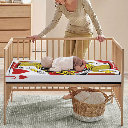 Jack Of Hearts Playing Card Print Baby Crib Sheet