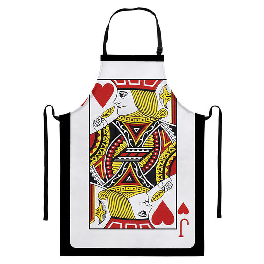 Jack Of Hearts Playing Card Print Bib Apron With Pocket