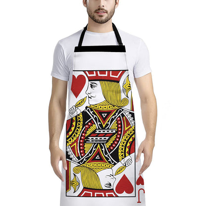 Jack Of Hearts Playing Card Print Bib Apron With Pocket