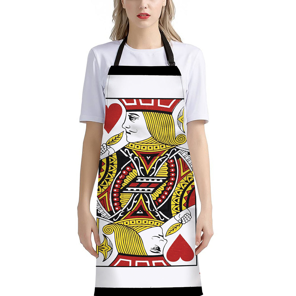 Jack Of Hearts Playing Card Print Bib Apron With Pocket