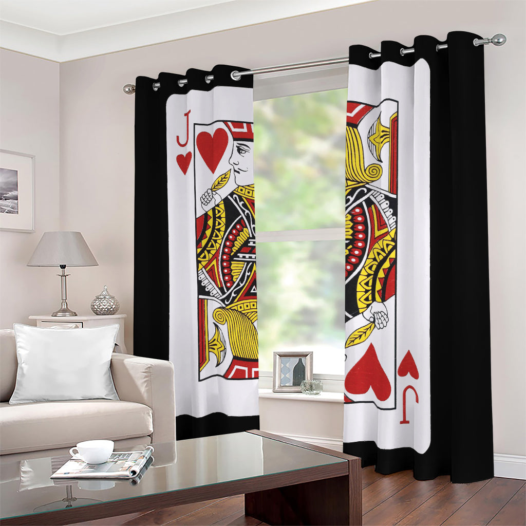 Jack Of Hearts Playing Card Print Blackout Grommet Curtains