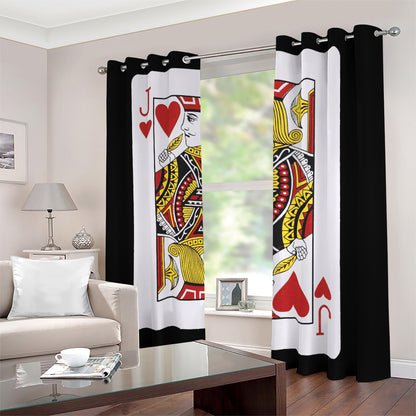 Jack Of Hearts Playing Card Print Blackout Grommet Curtains