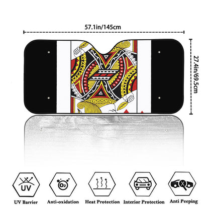 Jack Of Hearts Playing Card Print Car Windshield Sun Shade