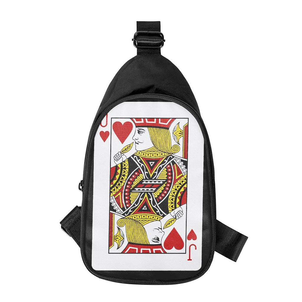 Jack Of Hearts Playing Card Print Chest Bag