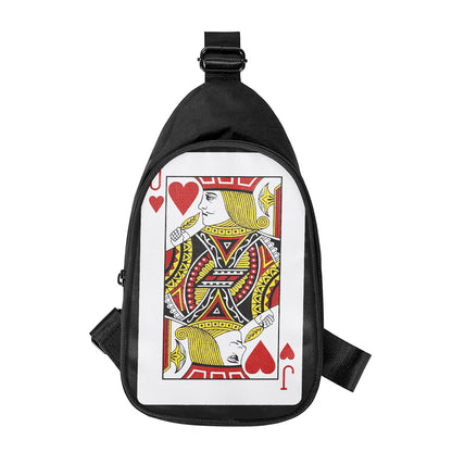 Jack Of Hearts Playing Card Print Chest Bag