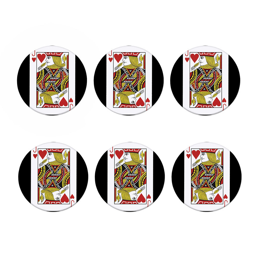 Jack Of Hearts Playing Card Print Coaster Set