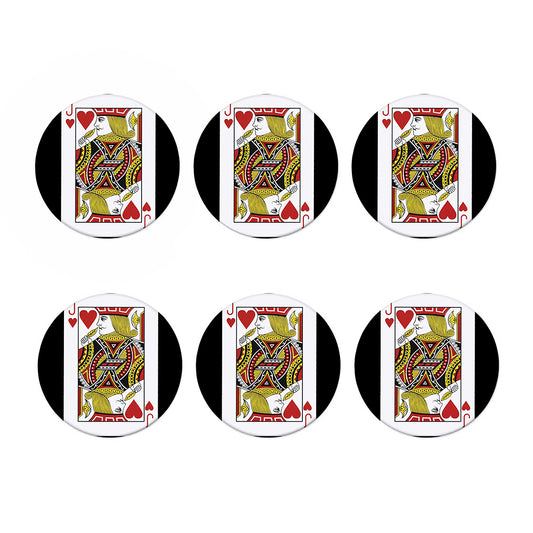 Jack Of Hearts Playing Card Print Coaster Set