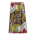 Jack Of Hearts Playing Card Print Cotton Front Slit Maxi Skirt