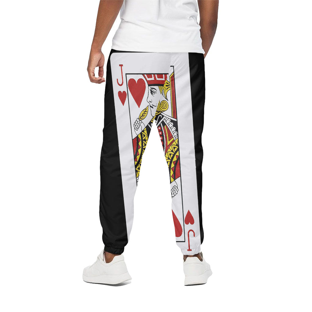 Jack Of Hearts Playing Card Print Cotton Pants