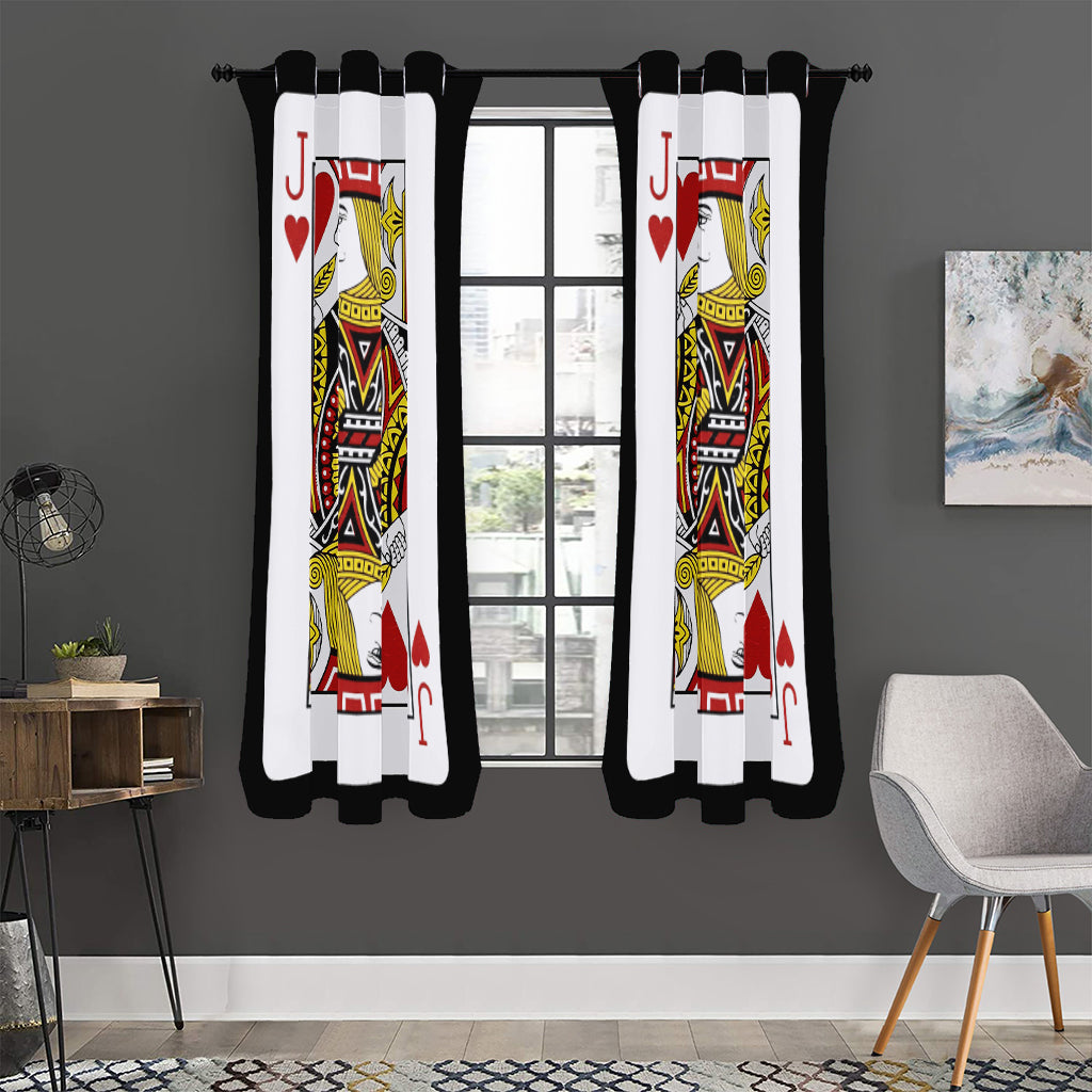 Jack Of Hearts Playing Card Print Curtain