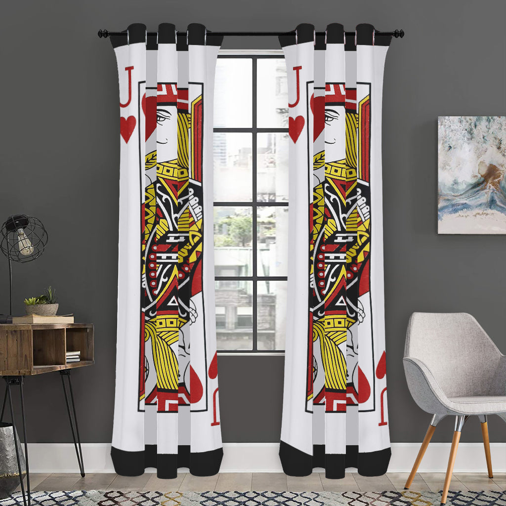 Jack Of Hearts Playing Card Print Curtain