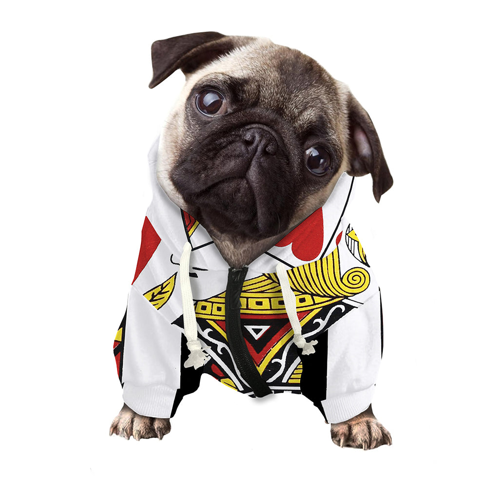 Jack Of Hearts Playing Card Print Dog Zip Up Hoodie