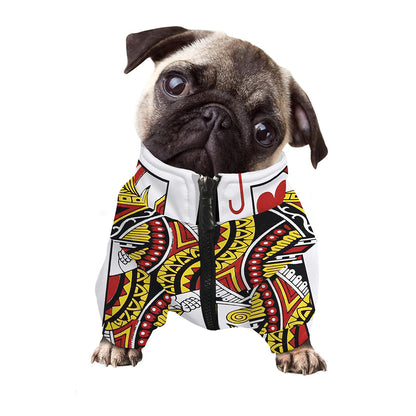 Jack Of Hearts Playing Card Print Dog Zip Up Jacket