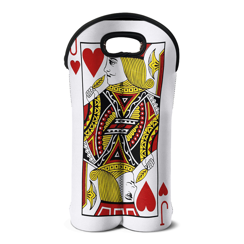 Jack Of Hearts Playing Card Print Double Neoprene Wine Tote
