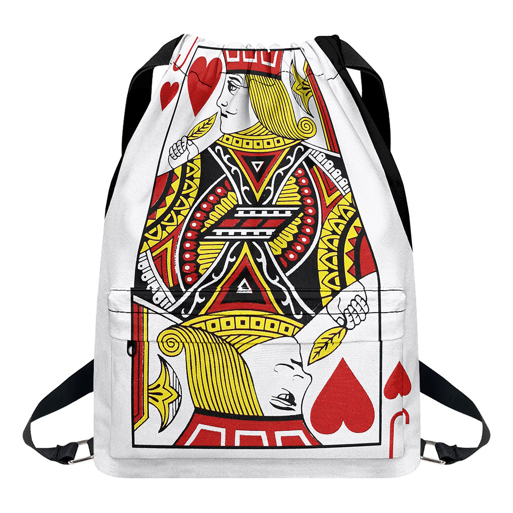 Jack Of Hearts Playing Card Print Drawstring Backpack