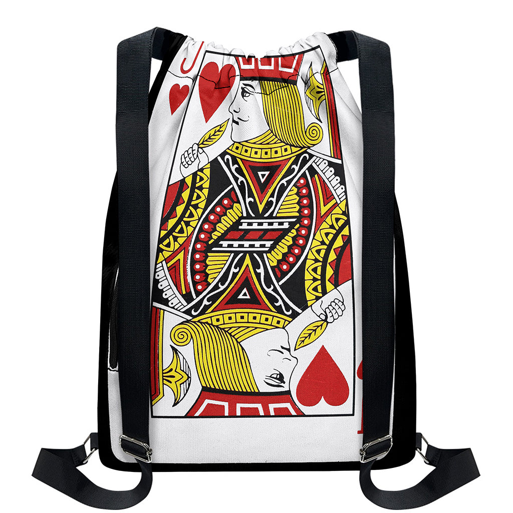Jack Of Hearts Playing Card Print Drawstring Backpack