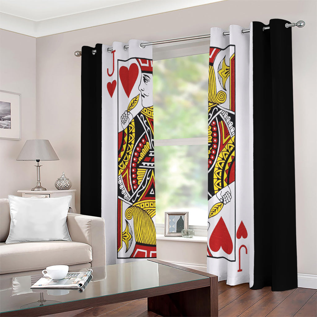 Jack Of Hearts Playing Card Print Extra Wide Grommet Curtains
