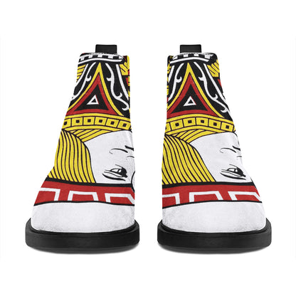 Jack Of Hearts Playing Card Print Flat Ankle Boots