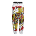 Jack Of Hearts Playing Card Print Fleece Lined Knit Pants