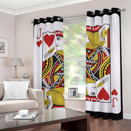 Jack Of Hearts Playing Card Print Grommet Curtains
