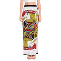 Jack Of Hearts Playing Card Print High Slit Maxi Skirt