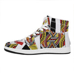 Jack Of Hearts Playing Card Print High Top Leather Sneakers