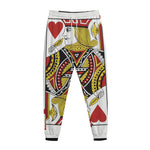 Jack Of Hearts Playing Card Print Jogger Pants