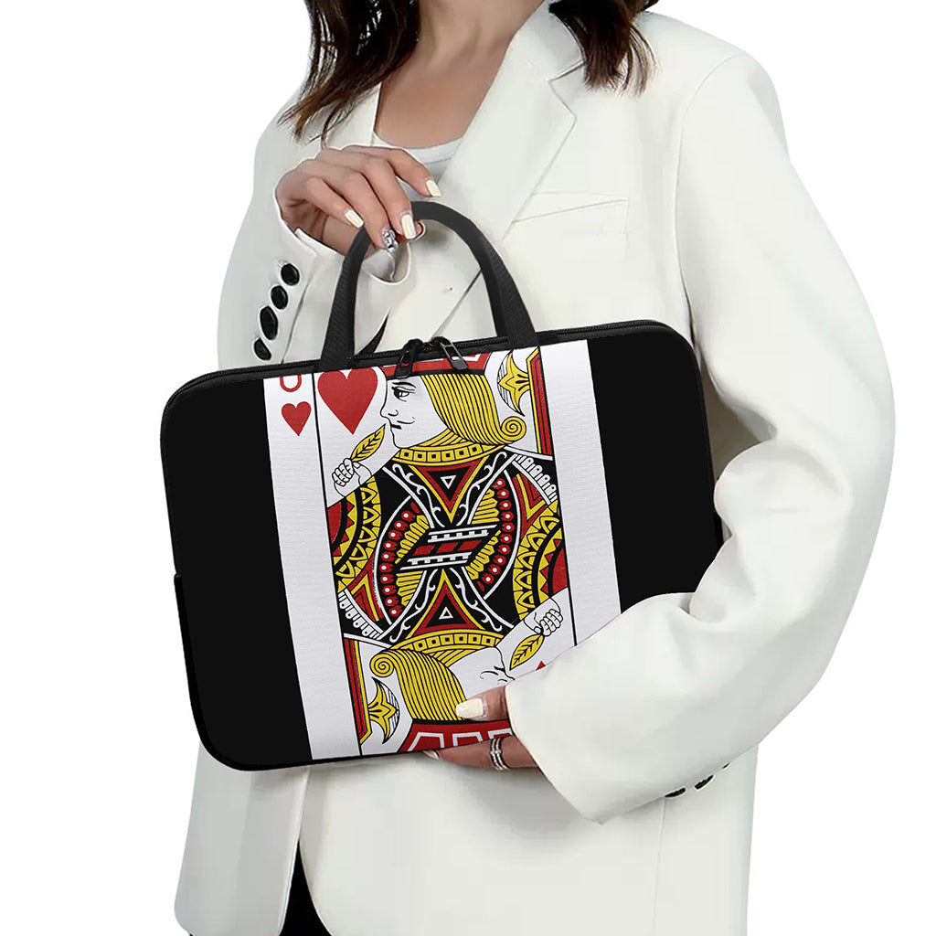Jack Of Hearts Playing Card Print Laptop Sleeve With Handle