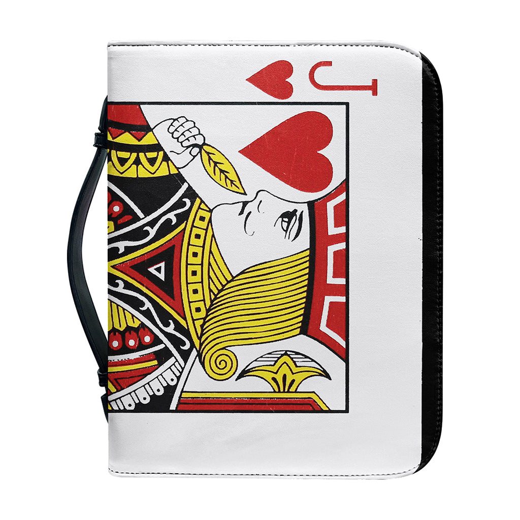 Jack Of Hearts Playing Card Print Leather Bible Cover